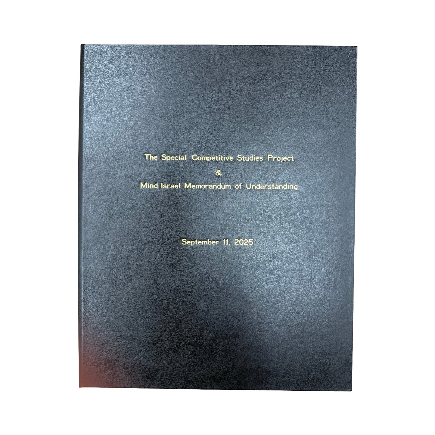 Goodstone | Custom Signing Folder | Black Bonded Leather | Double Sided | Five Lines of Text