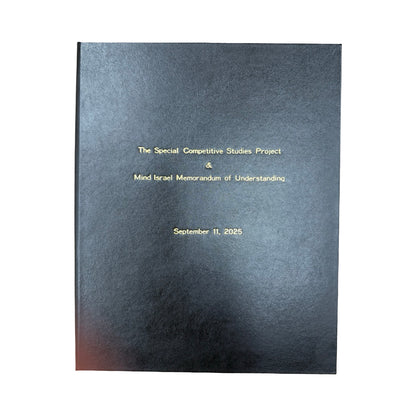 Goodstone | Custom Signing Folder | Black Bonded Leather | Double Sided | Five Lines of Text
