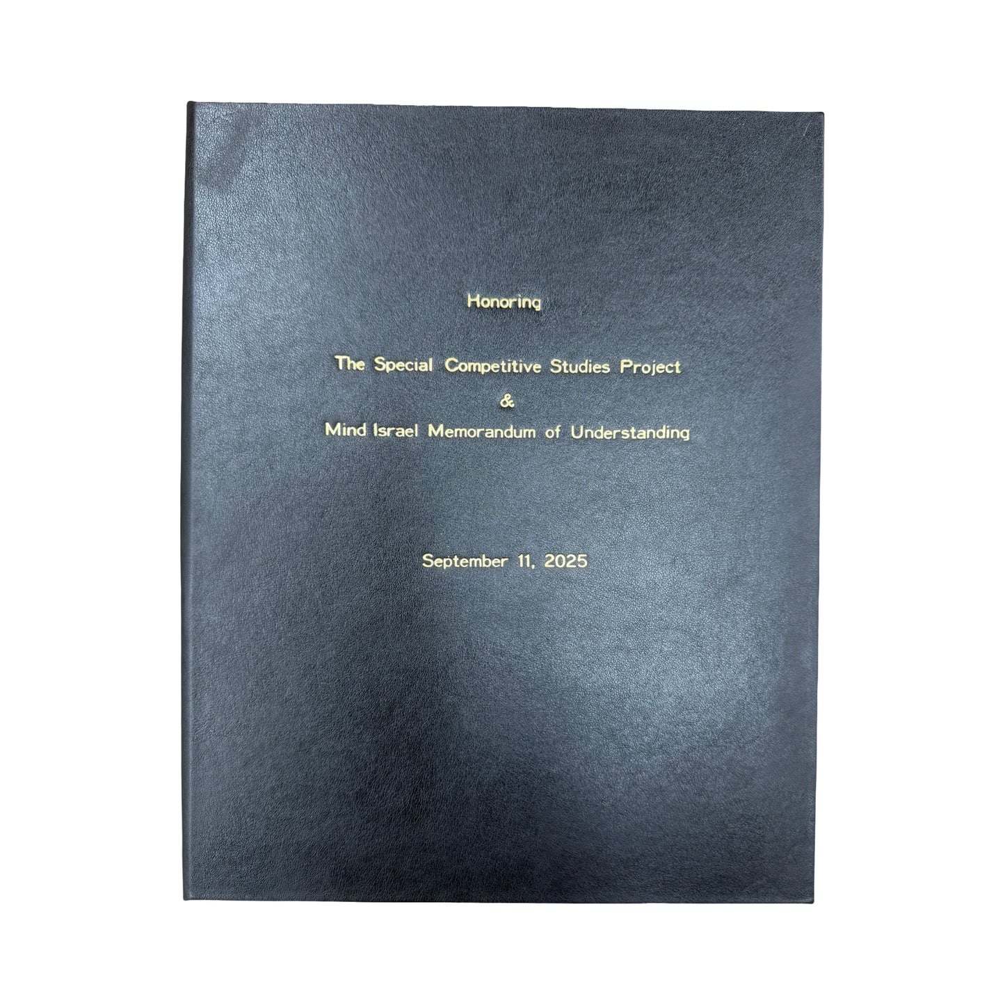 Goodstone | Custom Signing Folder | Black Bonded Leather | Double Sided | Five Lines of Text
