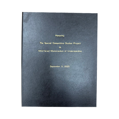 Goodstone | Custom Signing Folder | Black Bonded Leather | Double Sided | Five Lines of Text