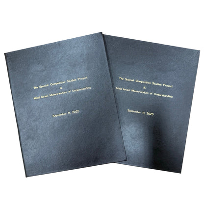 Goodstone | Custom Signing Folder | Black Bonded Leather | Double Sided | Five Lines of Text