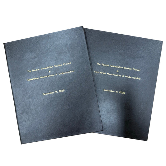Goodstone | Custom Signing Folder | Black Bonded Leather | Double Sided | Five Lines of Text