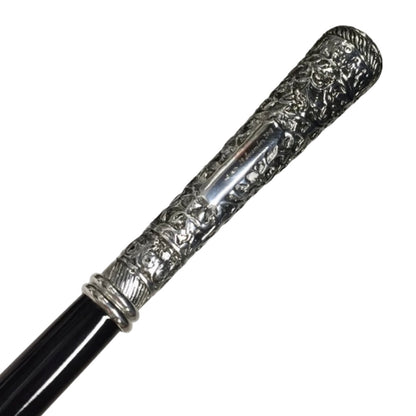 Sterling Silver Cane | Elegant Cane for Gentleman | Sterling Silver Dress Stick | Victorian | White Tie | Sterling & Burke Ltd