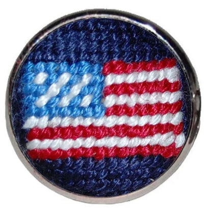 Needlepoint Collection | American Flag Needlepoint Cufflinks