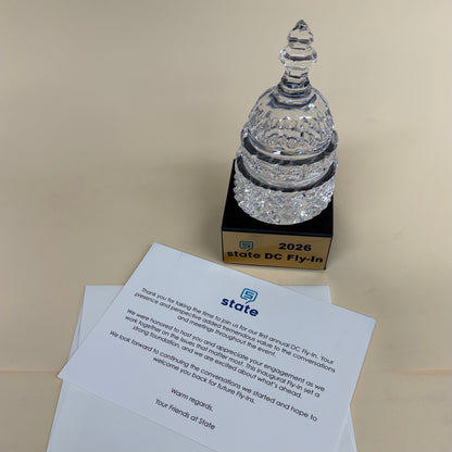 STATE DC Fly-in 2026 | Waterford Crystal Capitol Dome Award Gift on Marble Base