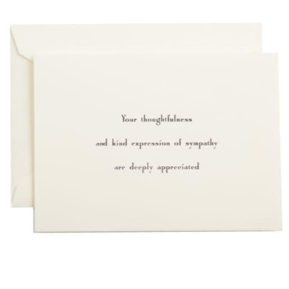 Sympathy Note Options: Alexander | Charcoal Bordered Fold-Over Notes on Pearl White | Plain Fold-Over Sympathy Notes on White