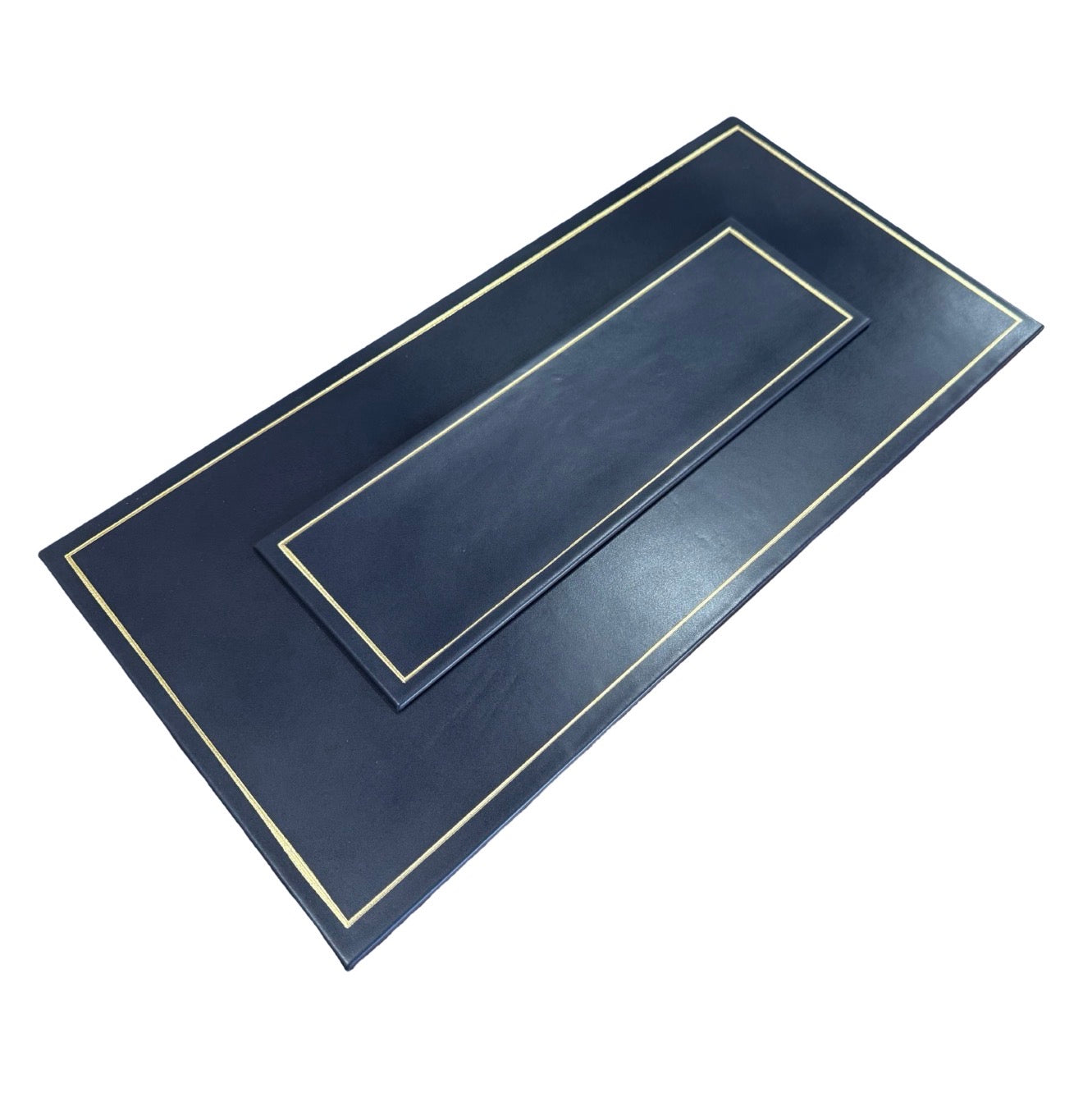 Leather Table Planner | Bespoke Production | Embassy Size | Navy Leather | Made in USA