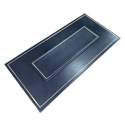 Leather Table Planner | Bespoke Production | Embassy Size | Navy Leather | Made in USA