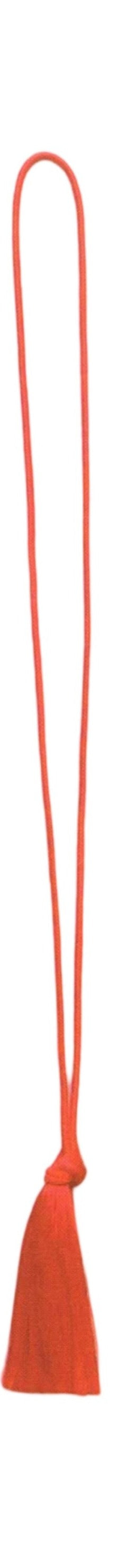 Orange-Ulster BOCES | Fancy Silk Tassel with Adjustable Ball | Small Tassel on Elastic Cord | For Program Cover Tassel