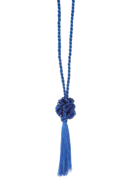 Orange-Ulster BOCES | Fancy Silk Tassel with Adjustable Ball | Small Tassel on Elastic Cord | For Program Cover Tassel