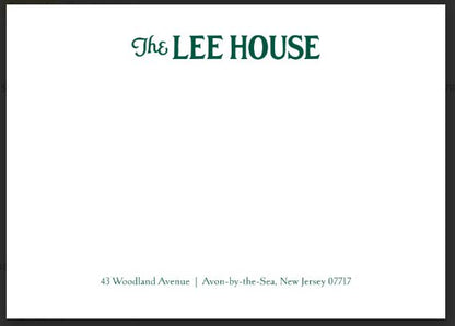 The Lee House | Bespoke Stationery | Correspondence Cards, Sheets & Envelopes | Darkest Green Ink | Off Set Printing on Pearl All Cotton Paper