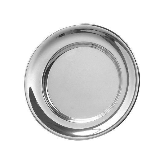 Pewter Tray Engraved |  6 - 12" | Wide Border Round Tray | Solid Pewter | Finest Quality | Made in USA