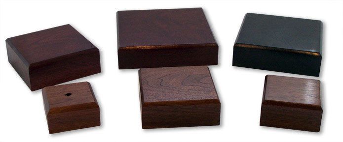 Wood Base for Crystal Award | Solid Wood | Custom Size for Crystal Dome | Made in USA