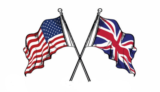 " A US and UK flag crossed