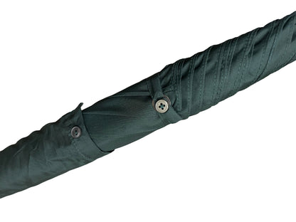 Gentleman's Finest Quality Whangee Handle Umbrella | Handmade in England | British Racing Green Canopy & Outer Sleeve | Size 26 | 24k Gold Plate Collar