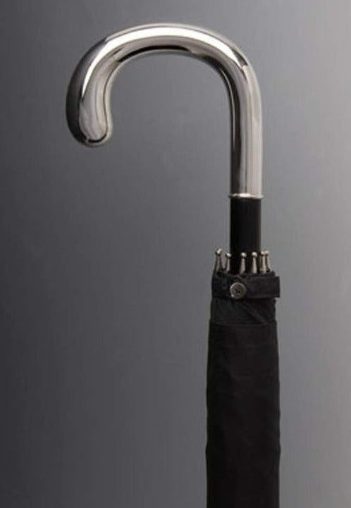 Sterling Silver Handle Gent's Umbrella | Custom Sterling Silver Crook Handle Umbrella | Finest Quality