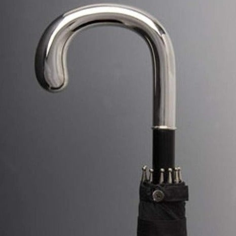 Sterling Silver Handle Gent's Umbrella | Custom Sterling Silver Crook Handle Umbrella | Finest Quality
