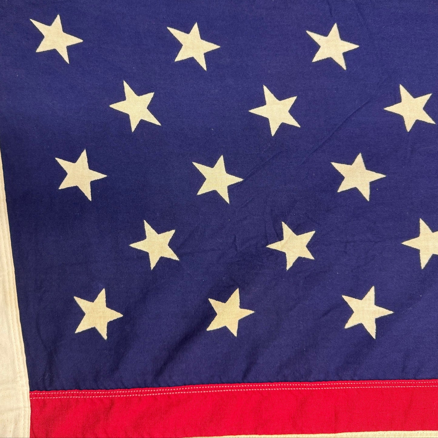 15 Star American Flag | Measuring 60.5 by 35.5 Inches | Vintage 1950's | All Cotton
