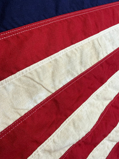 15 Star American Flag | Measuring 60.5 by 35.5 Inches | Vintage 1950's | All Cotton