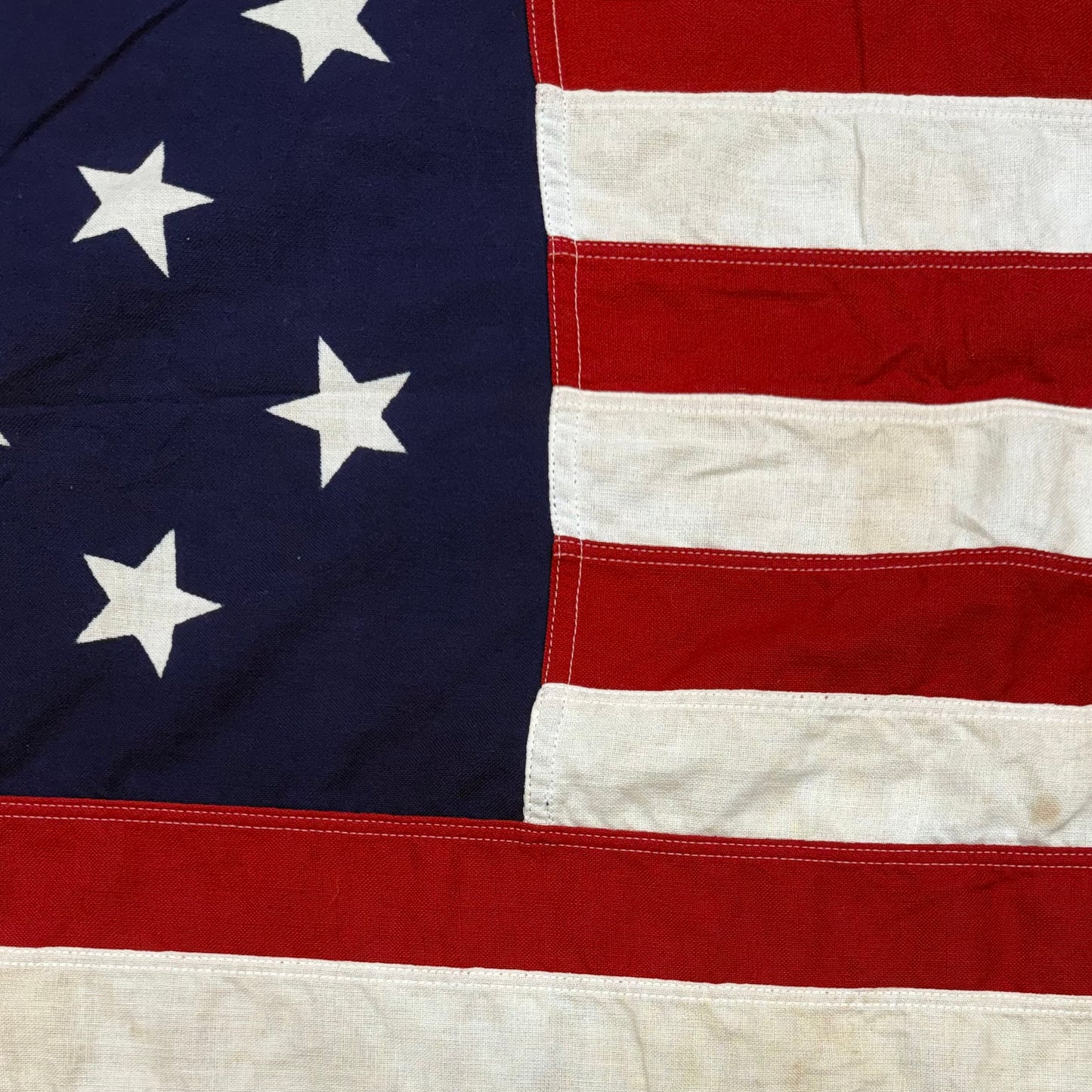 15 Star American Flag | Measuring 60.5 by 35.5 Inches | Vintage 1950's | All Cotton