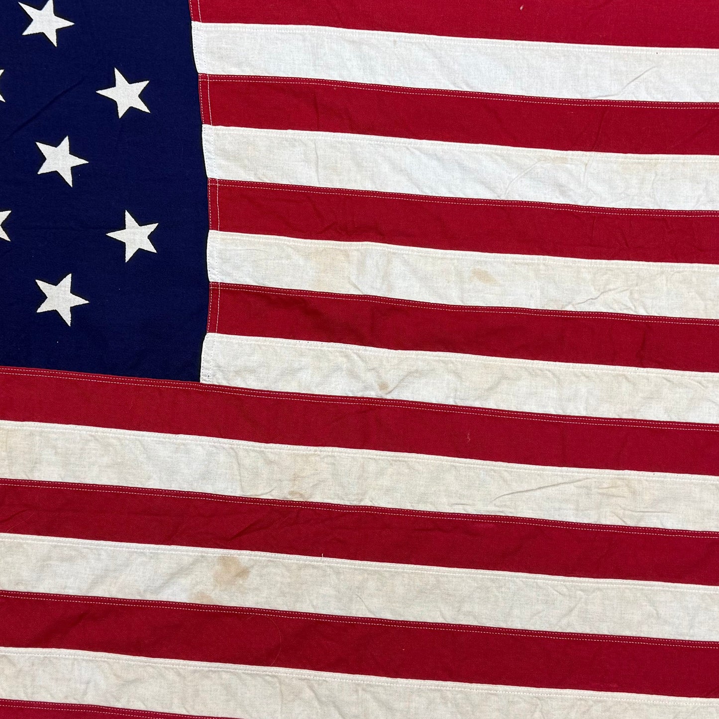 15 Star American Flag | Measuring 60.5 by 35.5 Inches | Vintage 1950's | All Cotton