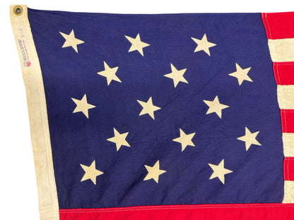 15 Star American Flag | Measuring 60.5 by 35.5 Inches | Vintage 1950's | All Cotton