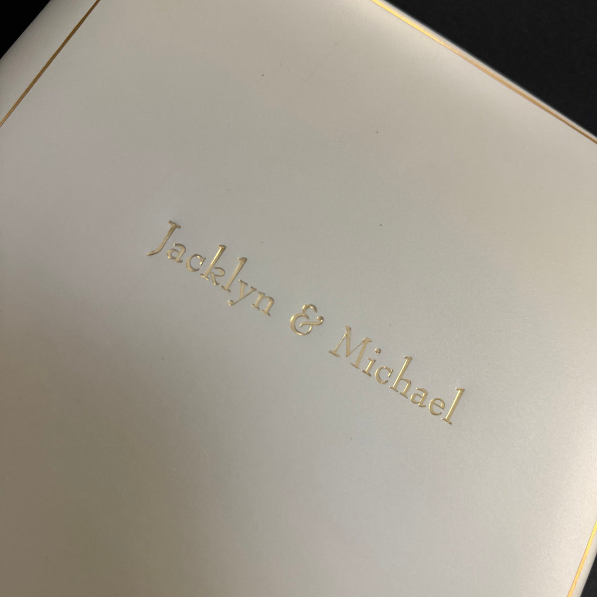 Jacklyn & Michael Wedding Book  | 10 by 8 Inches | Calf Leather | Made in England
