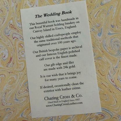 Jacklyn & Michael Wedding Book  | 10 by 8 Inches | Calf Leather | Made in England