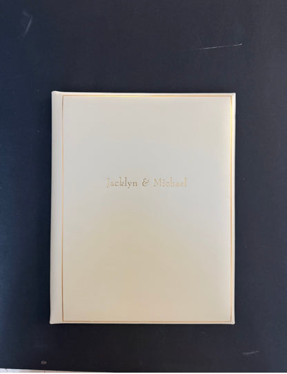 Jacklyn & Michael Wedding Book  | 10 by 8 Inches | Calf Leather | Made in England