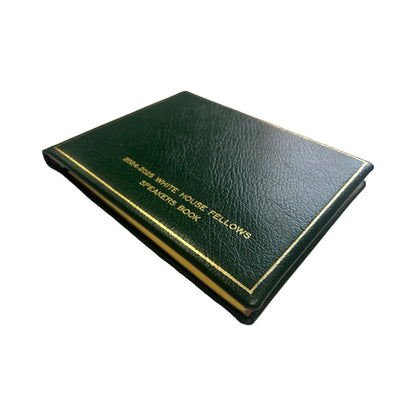 White House Fellows | Bespoke Guest Book | 2024-2025 White House Fellows Speakers Book | Embossed Hunter Green Leather | 7 by 9 Inches | Blank Pages | GR79CAB