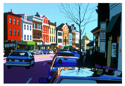 Georgetown Univ Art | Georgetown University | Wisconsin Avenue | Georgetown, Washington, DC | Artist Joseph Craig English | 11 by 14 Inches-Giclee Print-Sterling-and-Burke