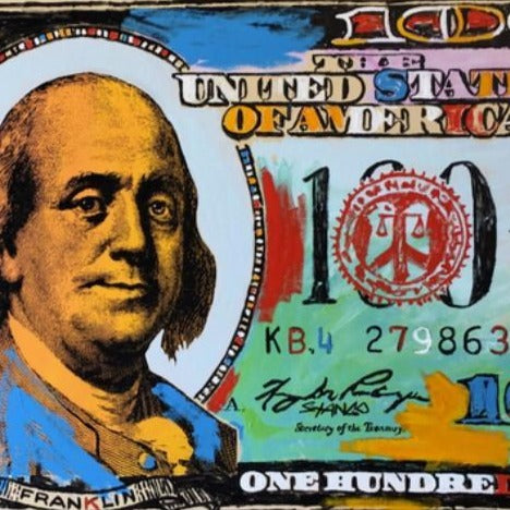 Painting by John Stango | Ben Franklin American $100 | USA Patriotic Artist | Washington, DC | Artist John Stango
