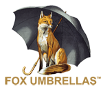 Fox Umbrella | Classic Doorman's Umbrella | Wood Shaft | Chestnut Handle | Size 27 | Black-Watch Tartan Canopy