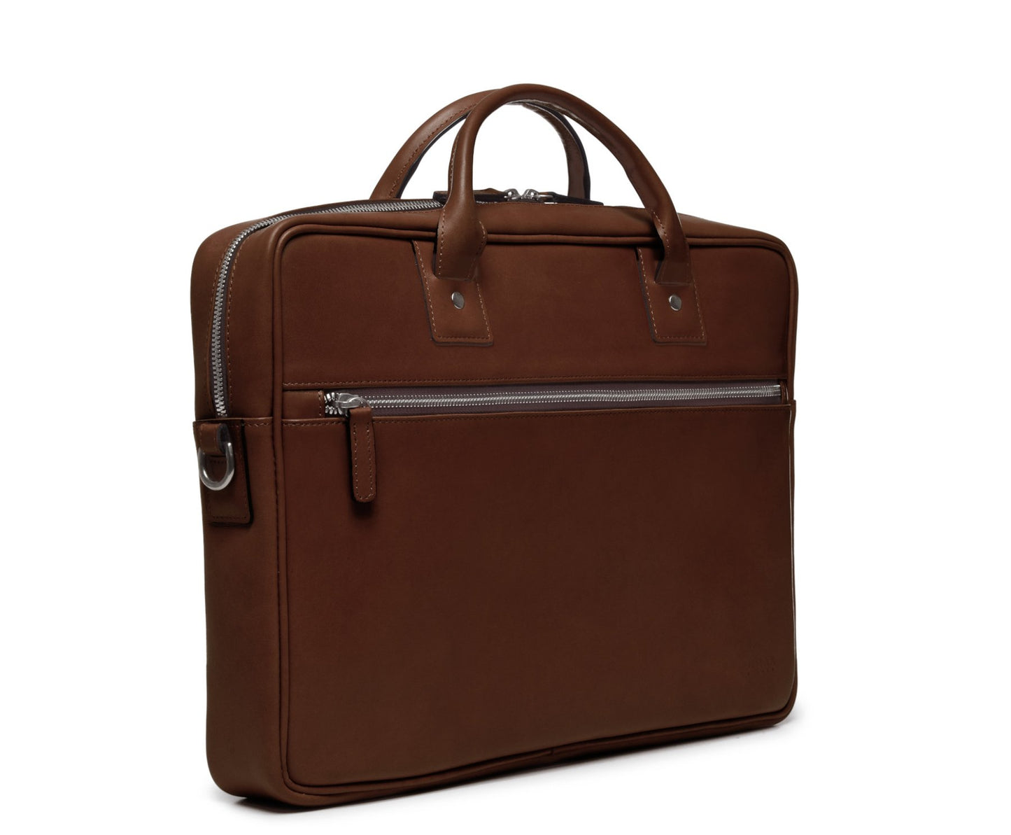 DYLAN Leather 15" Brief Bag | Grain Leather | Made in USA | Korchmar | London Tan Leather with Nickel Fittings