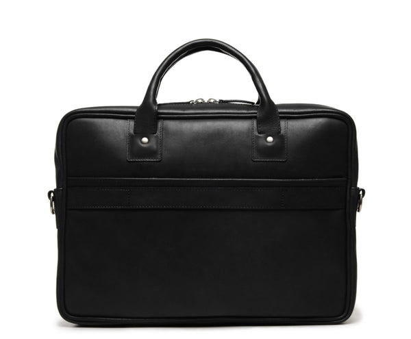 EDWIN Leather 14" Brief Bag | Grain Leather | Made in USA | Korchmar | Brown