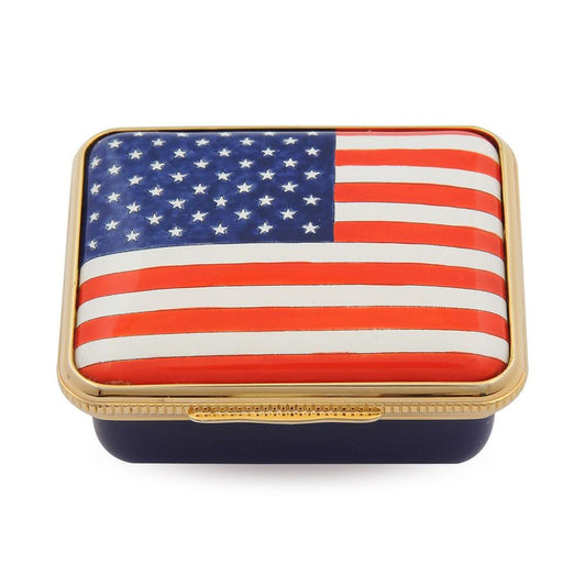 Halcyon Days The Stars and Stripes Enamel Box-Enamel Box-Sterling-and-Burke