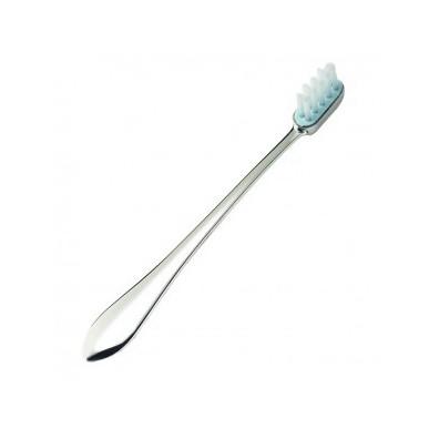 Sterling Silver | Jackson Sterling Baby Toothbrush with Blue Head | Salisbury Pewter | Engraved | Made in USA-Baby-Sterling-and-Burke