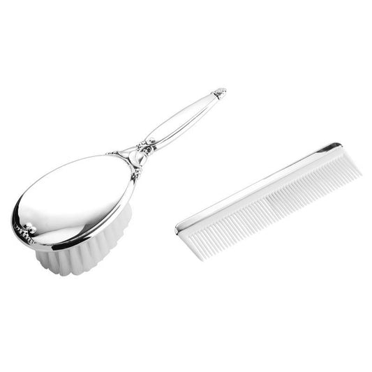 Baby Brush | Sterling Silver | Baby Brush and Comb Set | Engraved | Made in USA | Sterling and Burke-Baby-Sterling-and-Burke