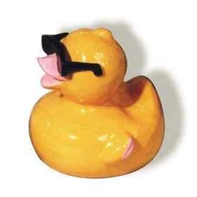 Hood Ornament | Rubber Duck | Mascot / Hood Ornament | Enamel Finish | 2 1/2 by 2 1/2 Inches | Made in England-Hood Ornament-Sterling-and-Burke