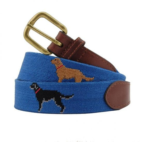 Needlepoint Collection | Labrador Retriever Needlepoint Belt | Hunting Dogs Belt | Special Order | Smathers and Branson-Belt-Sterling-and-Burke