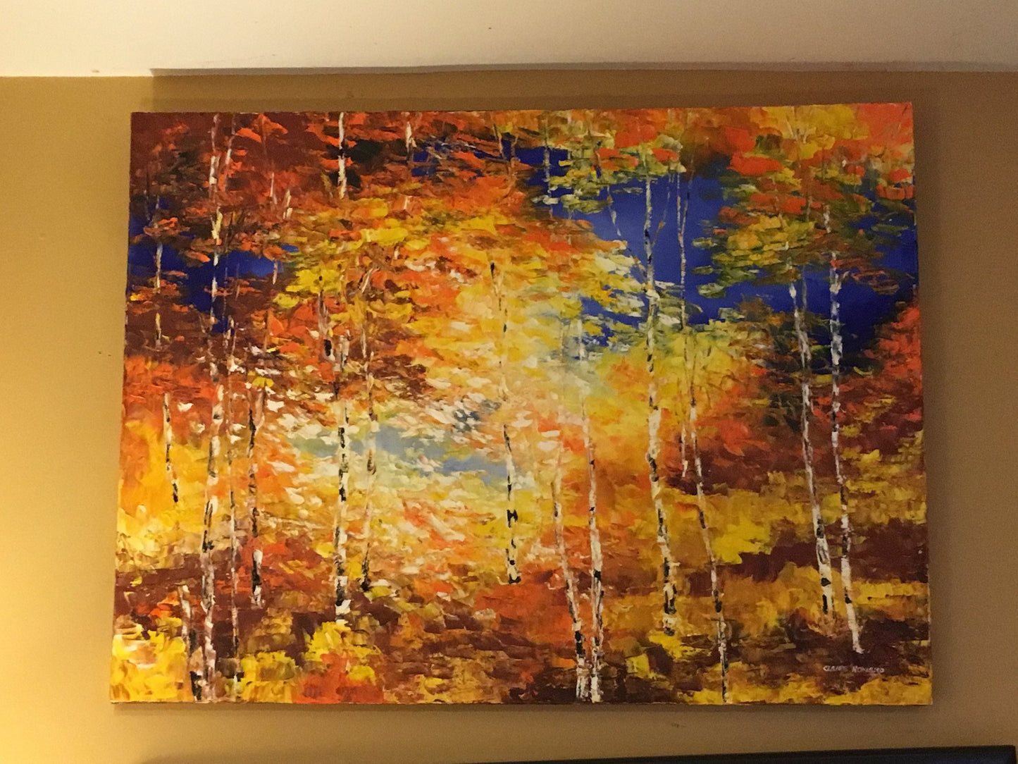 Art | Autumn Sunbeams II | Original Oil Painting by Claire Howard | 30" x 40"-Oil Painting-Sterling-and-Burke