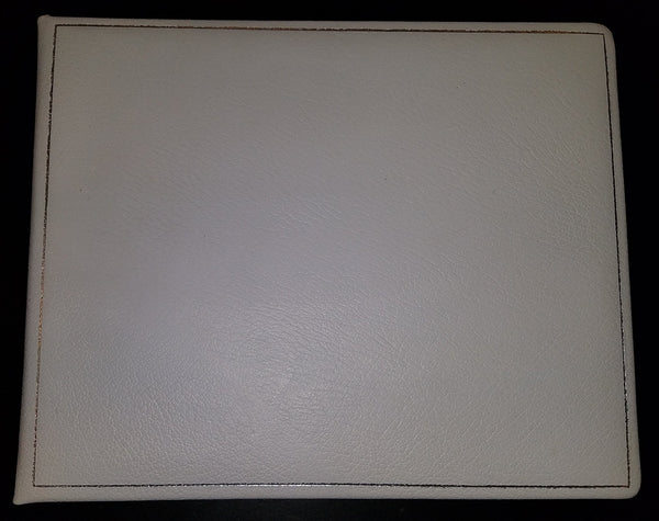 Wedding Guest Book | White Guests Book | Silver Border | White Leather | Charing Cross-Guest Book-Sterling-and-Burke