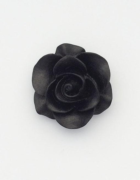 Flower Cufflinks | Black Floral Cuff Links | Sheer Finish Cufflinks | Hand Made in USA-Cufflinks-Sterling-and-Burke