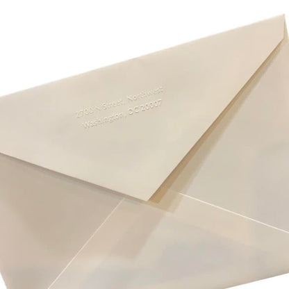 Embossed Address on Envelope Flap | Embossing and Die | One Inch by Two Inches | Style Options