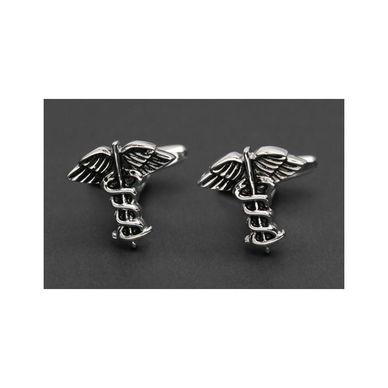 Caduceus Cufflinks-Cufflinks-Sterling-and-Burke