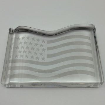 Crystal Waving Flag | Award | Paperweight | American Flag Award | Crystal USA Flag-Crystal-Sterling-and-Burke