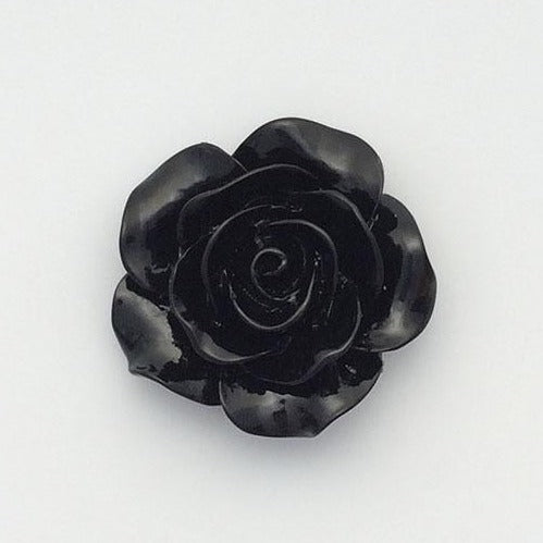 Flower Cufflinks | Black Floral Cuff Links | Polished Finish Cufflinks | Hand Made in USA-Cufflinks-Sterling-and-Burke