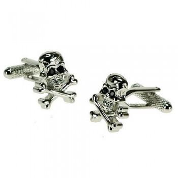Skull & Crossbones Cufflinks | Jolly Roger Cuff Links | Made in England | Benson and Clegg-Cufflinks-Sterling-and-Burke