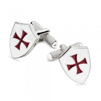 Knights Templar Enamel Cufflinks-Enamel Cufflinks-Sterling-and-Burke