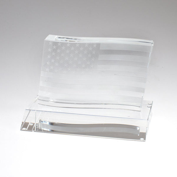Crystal Waving Flag | Award | Paperweight | American Flag Award | Crystal USA Flag-Crystal-Sterling-and-Burke